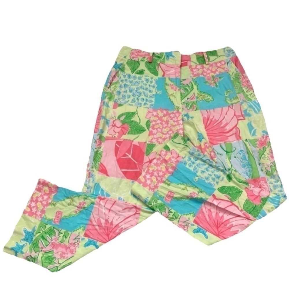 Lilly Pulitzer Tropical Floral Cropped Pastel Capri Pants